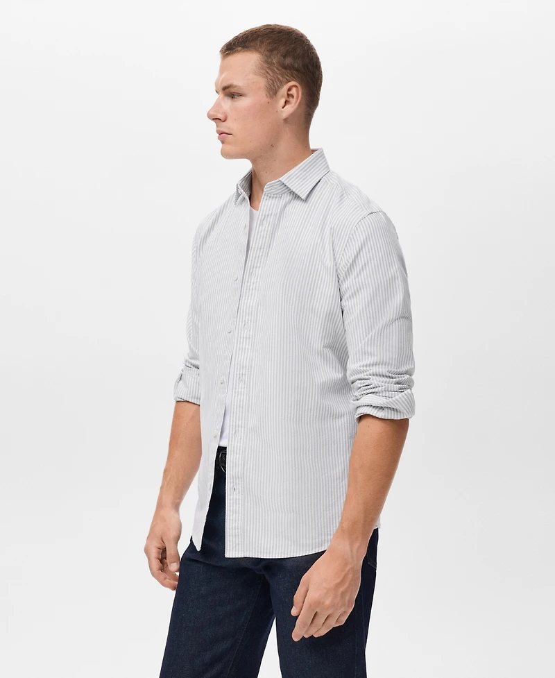 Mango Men's Cotton Kodak Striped Shirt