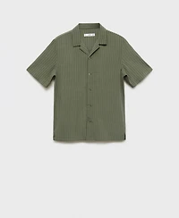 Mango Men's Short Sleeve Striped Shirt