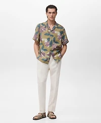 Mango Men's Printed Short-Sleeved Shirt