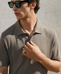 Mango Men's Linen Blend Slim Fit Polo Shirt