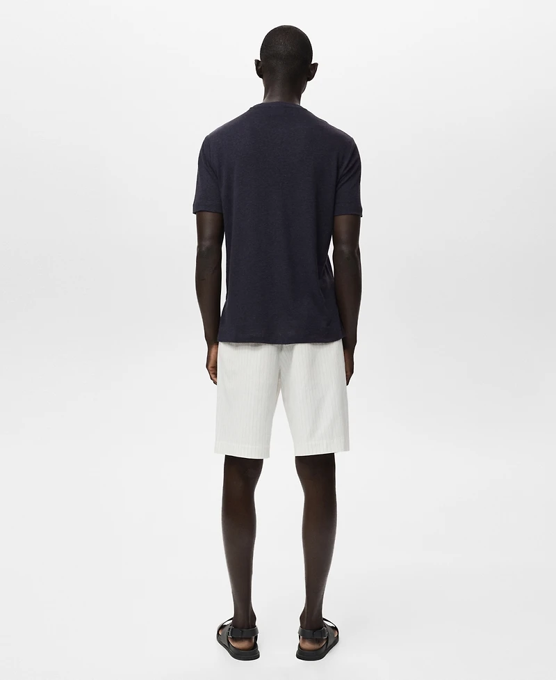 Mango Men's Linen Slim-Fit T-Shirt