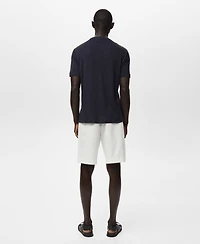 Mango Men's Linen Slim-Fit T-Shirt