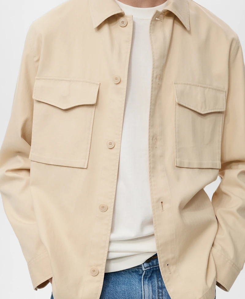 Mango Men's Pockets Lyocell Cotton Jacket