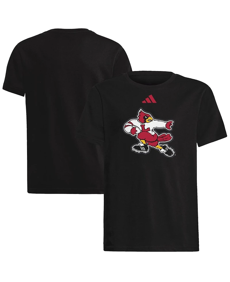 Adidas Big Boys and Girls Black Louisville Cardinals 1980s Throwback T-Shirt
