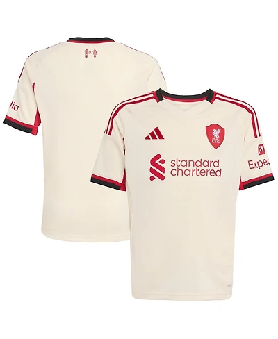 Adidas Big Boys and Girls White Liverpool 2025/26 Away Replica Jersey