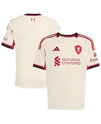 Adidas Big Boys and Girls White Liverpool 2025/26 Away Replica Jersey