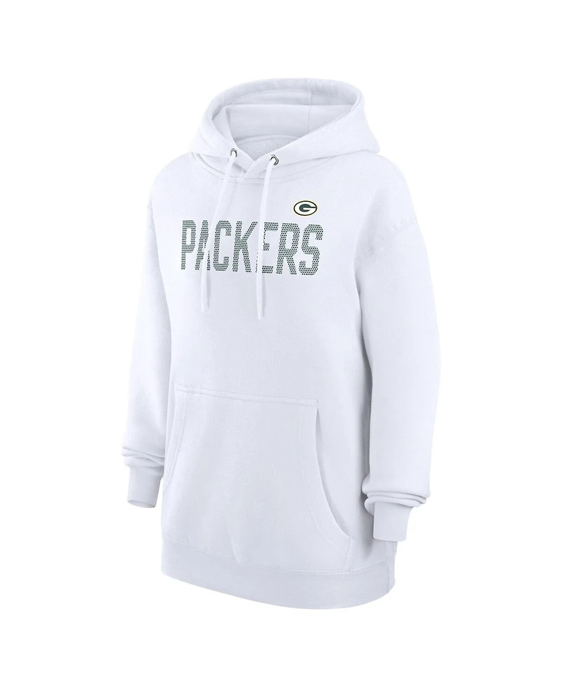 G-iii 4Her by Carl Banks Women's White Green Bay Packers Dot Print Pullover Hoodie