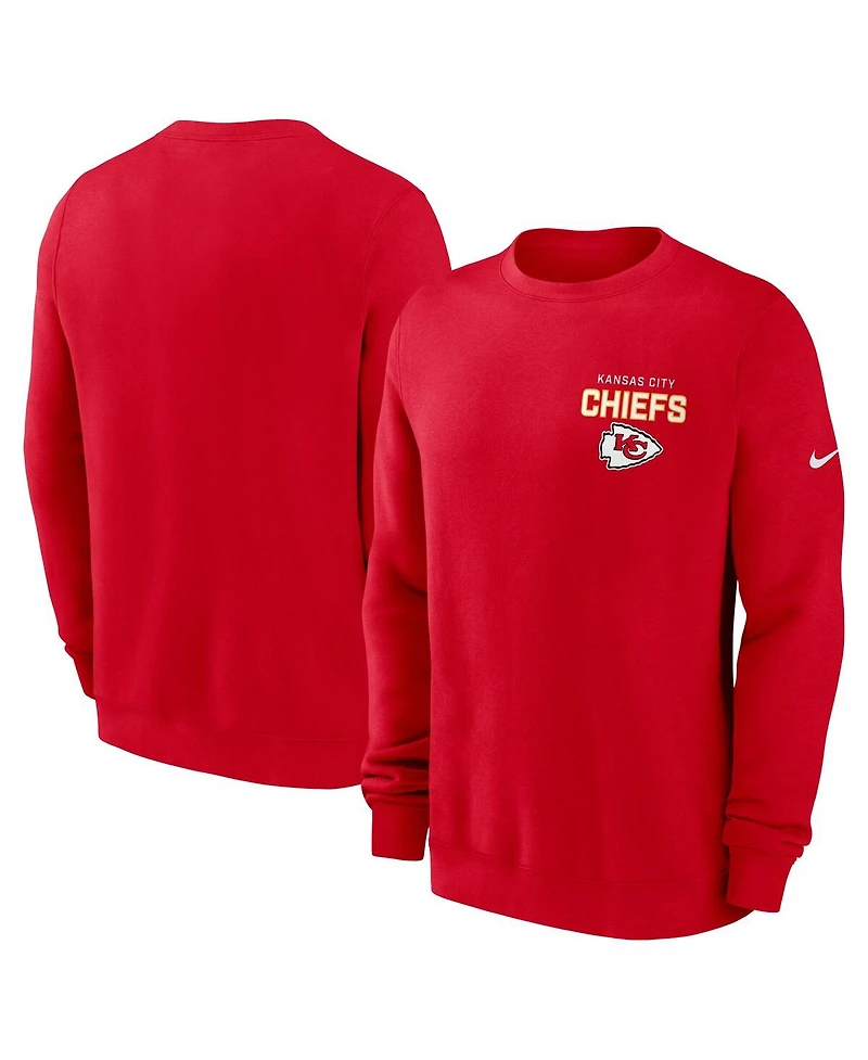 Nike Men's Red Kansas City Chiefs Primetime Club Fleece Pullover Sweatshirt