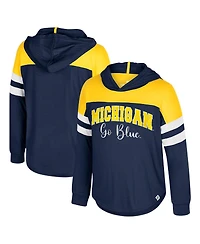 Colosseum Toddler Navy Michigan Wolverines Reflection Hoodie Long Sleeve T-Shirt