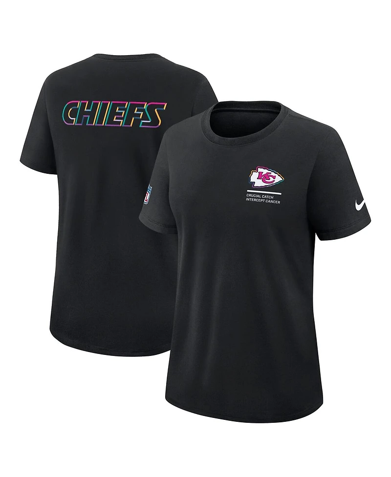 Nike Women's Black Kansas City Chiefs 2025 Nfl Crucial Catch Tri-Blend Dri-fit T-Shirt