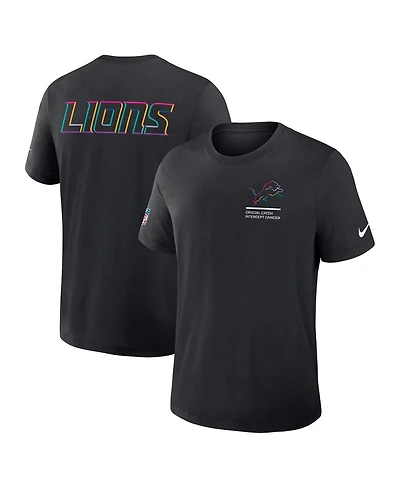 Nike Men's Black Detroit Lions 2025 Nfl Crucial Catch Tri-Blend Dri-fit T-Shirt
