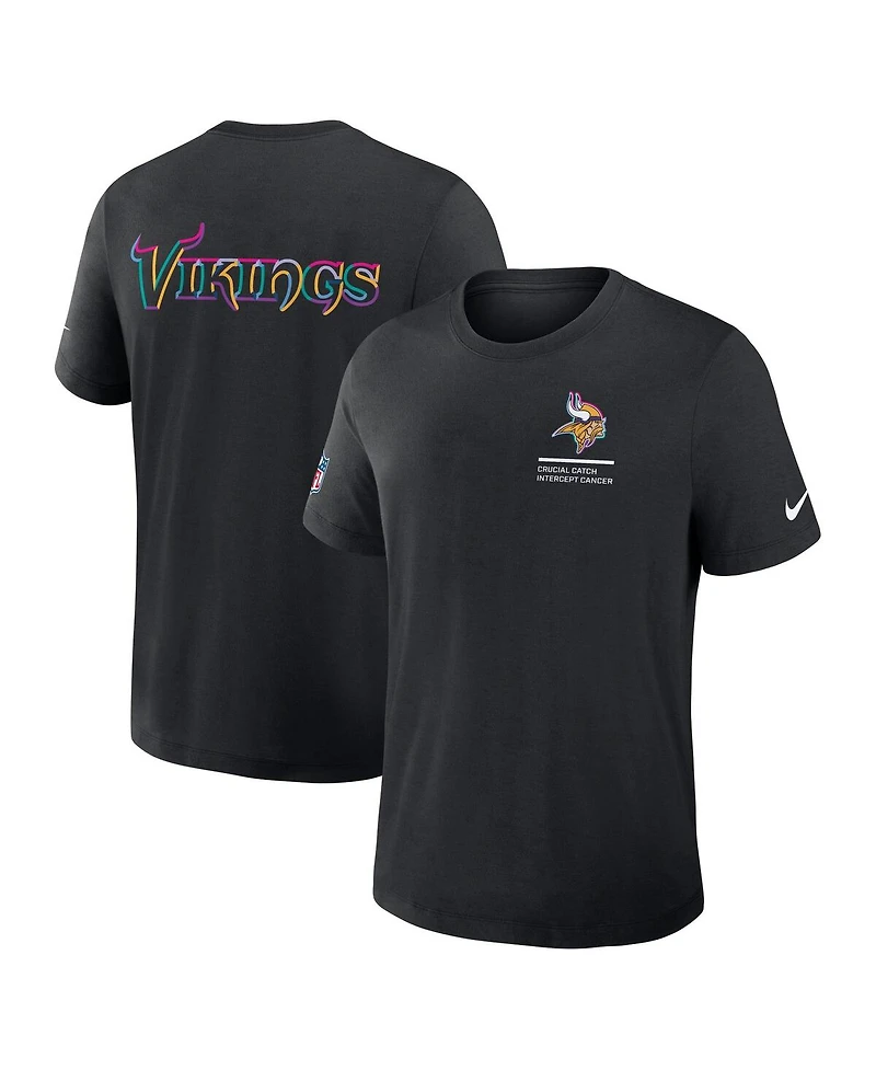 Nike Men's Black Minnesota Vikings 2025 Nfl Crucial Catch Tri-Blend Dri-fit T-Shirt
