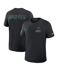 Nike Men's Black New Orleans Saints 2025 Nfl Crucial Catch Tri-Blend Dri-fit T-Shirt