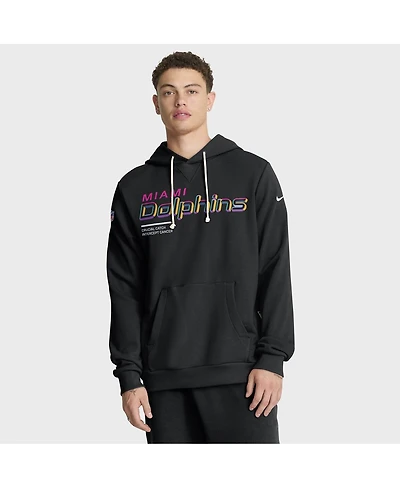 Nike Men's Black Miami Dolphins 2025 Nfl Crucial Catch Sideline Standard Issue Dri-fit Hoodie