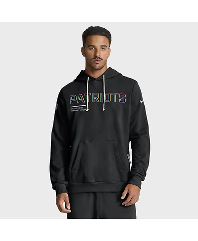 Nike Men's Black New England Patriots 2025 Nfl Crucial Catch Sideline Standard Issue Dri-fit Hoodie