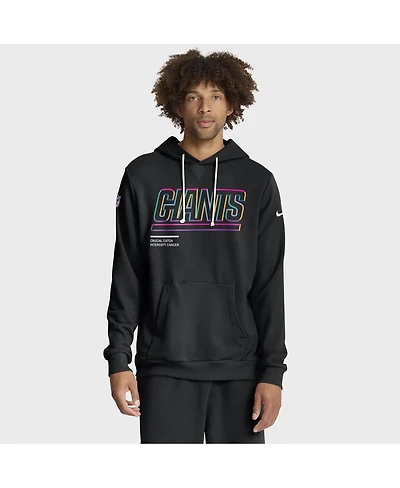 Nike Men's Black New York Giants 2025 Nfl Crucial Catch Sideline Standard Issue Dri-fit Hoodie