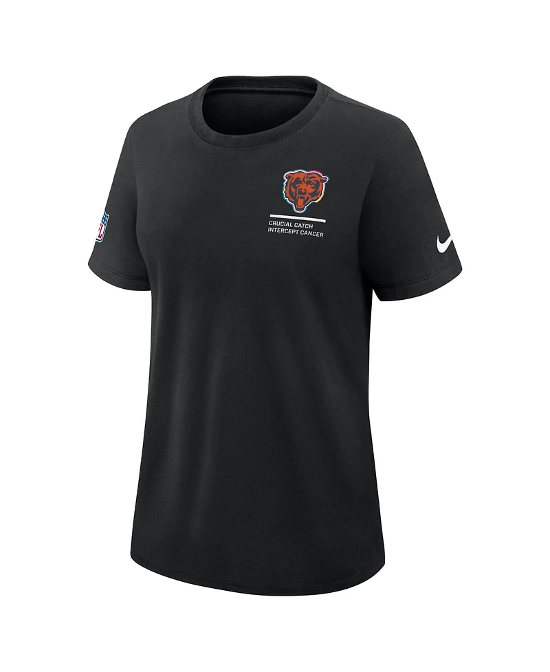 Nike Women's Black Chicago Bears 2025 Nfl Crucial Catch Tri-Blend Dri-fit T-Shirt