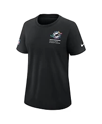 Nike Women's Black Miami Dolphins 2025 Nfl Crucial Catch Tri-Blend Dri-fit T-Shirt