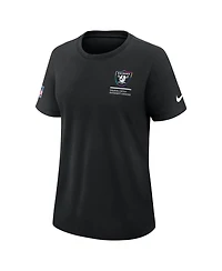 Nike Women's Black Las Vegas Raiders 2025 Nfl Crucial Catch Tri-Blend Dri-fit T-Shirt