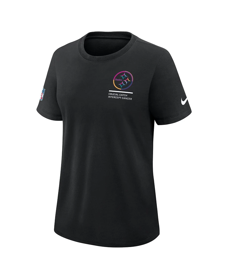 Nike Women's Black Pittsburgh Steelers 2025 Nfl Crucial Catch Tri-Blend Dri-fit T-Shirt