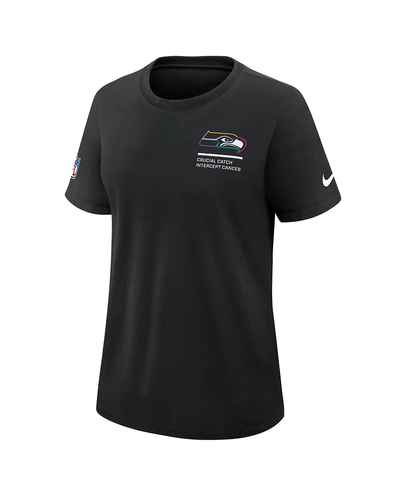 Nike Women's Black Seattle Seahawks 2025 Nfl Crucial Catch Tri-Blend Dri-fit T-Shirt