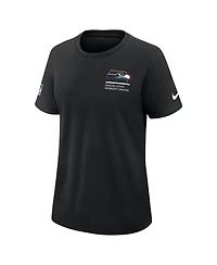 Nike Women's Black Seattle Seahawks 2025 Nfl Crucial Catch Tri-Blend Dri-fit T-Shirt