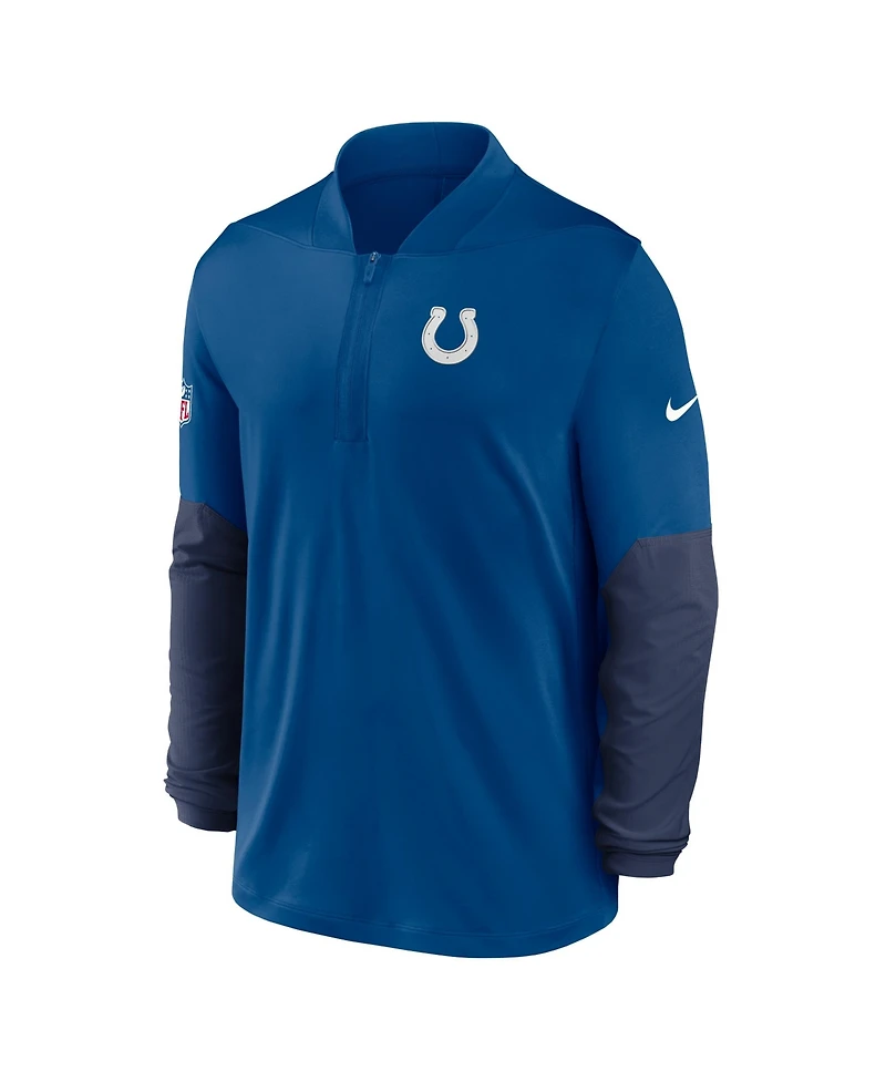 Nike Men's Royal Indianapolis Colts Sideline Dri-fit Half-Zip Pullover Sweatshirt
