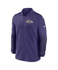 Nike Men's Purple Baltimore Ravens Sideline Dri-fit Half-Zip Pullover Sweatshirt