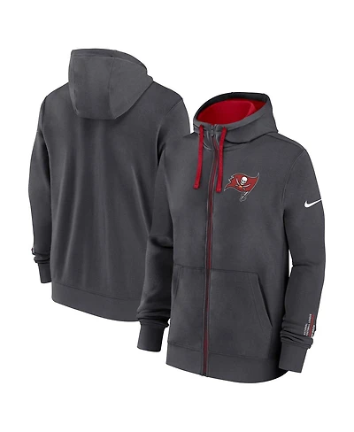 Nike Men's Anthracite Tampa Bay Buccaneers Primetime Club Full-Zip Hoodie