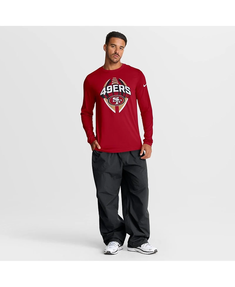 Nike Men's Scarlet San Francisco 49ers Primetime Legend Icon Performance Long Sleeve T-Shirt