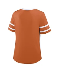 Fanatics Women's Orange/White Texas Longhorns Be Fearless Athena Lace-Up T-Shirt