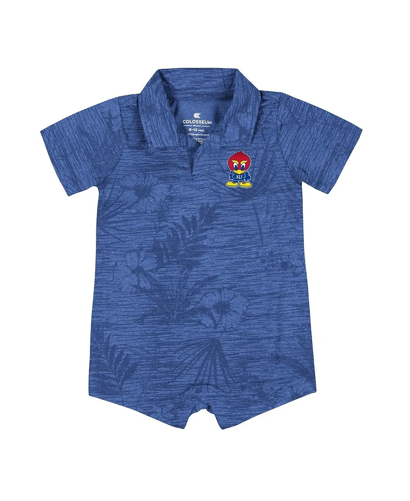 Colosseum Baby Boys and Girls Royal Kansas Jayhawks Fern Romper