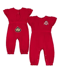 Colosseum Baby Boys and Girls Scarlet Ohio State Buckeyes Beautopia Waffle Knit Romper