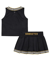 Colosseum Girls Toddler 2-Piece Black Iowa Hawkeyes Lollipop Park Cheer Set