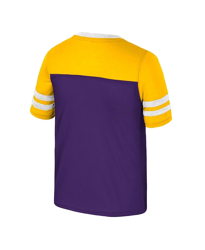 Colosseum Big Girls Purple Lsu Tigers Princess Bubblegum Bling T-Shirt