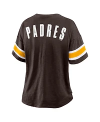 Fanatics Women's Brown San Diego Padres Curl Route T-Shirt