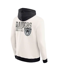 Darius Rucker Collection by Fanatics Men's Cream Las Vegas Raiders Distressed Graphics Full-Zip Hoodie