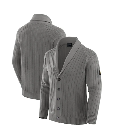 J. Palmer Men's Graphite Minnesota Vikings the Playmaker Cardigan Raglan Sweater