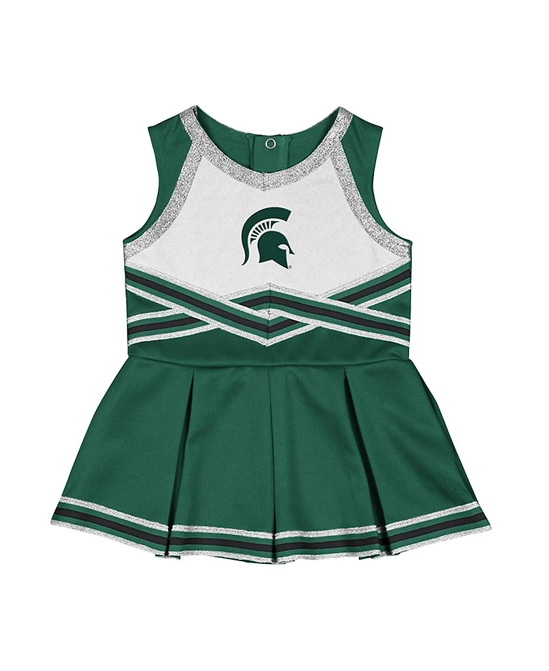 Colosseum Girls Baby Boys and Girls Green Michigan State Spartans Lollipop Park Cheer Dress