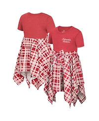 Colosseum Girls Toddler Scarlet Nebraska Huskers Marceline Plaid Dress