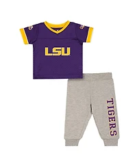 Colosseum Baby Boys and Girls Newborn 2-Piece Lsu Tigers Nothing but the Hits Football Set