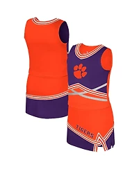 Colosseum Big Girls 2-Piece Orange Clemson Tigers Lollipop Park Cheer Set