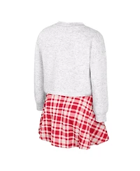 Colosseum Big Girls 2-Piece Gray Ohio State Buckeyes Marceline Plaid Skirt and Top Set