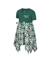 Colosseum Girls Toddler Green Michigan State Spartans Marceline Plaid Dress