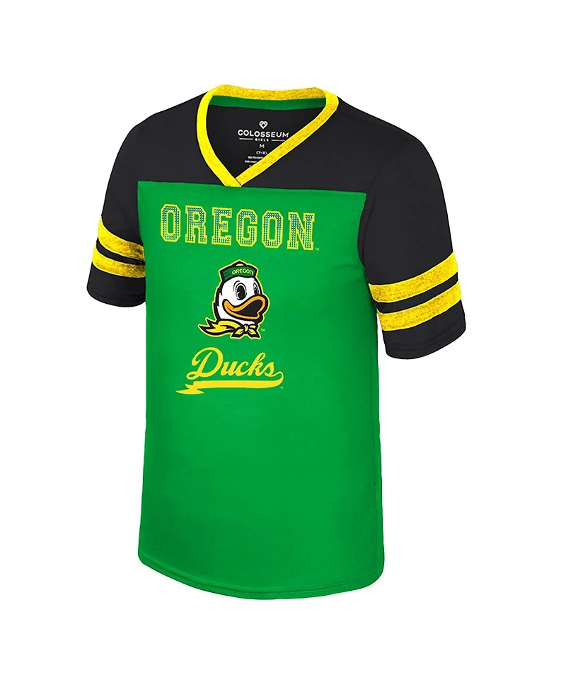 Colosseum Big Girls Green Oregon Ducks Princess Bubblegum Bling T-Shirt