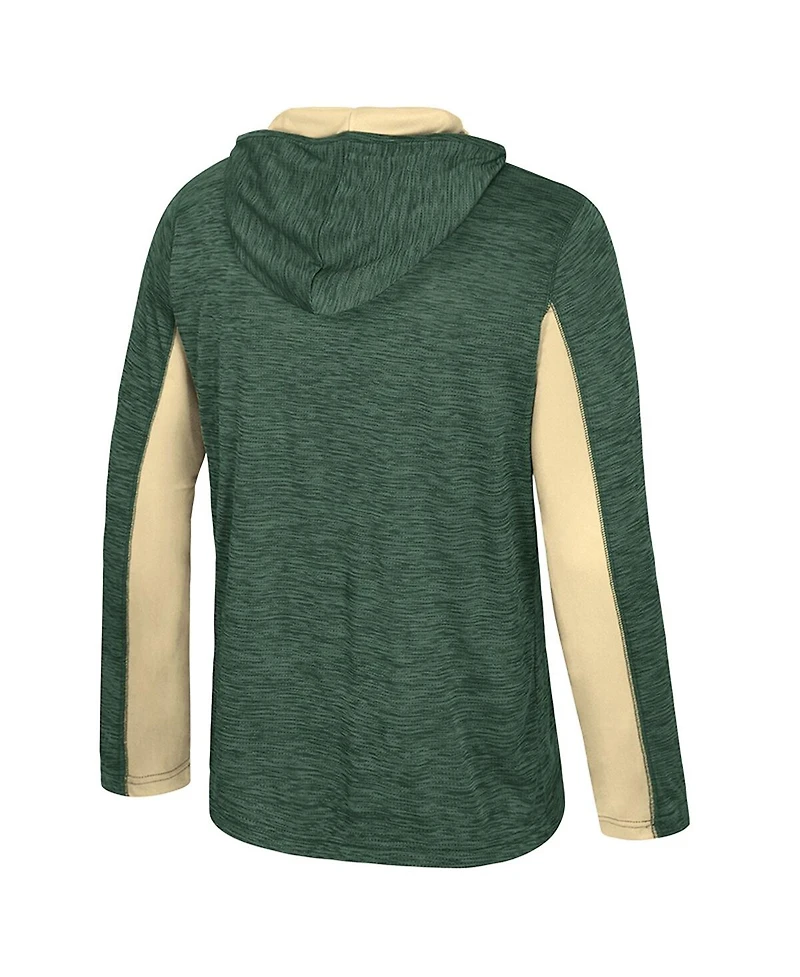 Colosseum Men's Green Colorado State Rams Always Sunny Quarter-Zip Hoodie