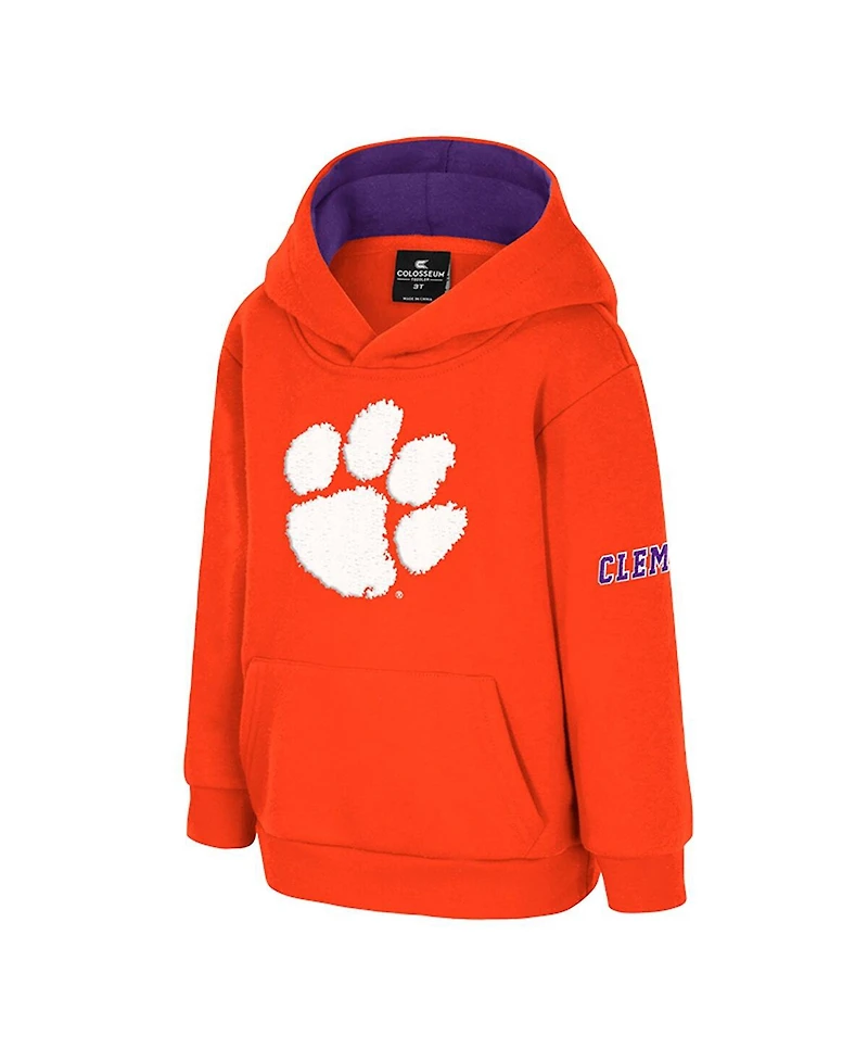 Colosseum Toddler Orange Clemson Tigers Big Logo Volume Fleece Pullover Hoodie