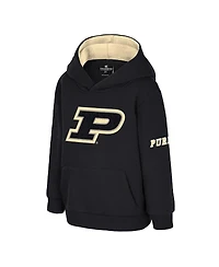 Colosseum Toddler Black Purdue Boilermakers Big Logo Volume Fleece Pullover Hoodie