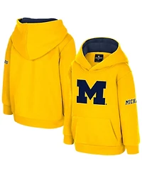 Colosseum Toddler Maize Michigan Wolverines Big Logo Volume Fleece Pullover Hoodie
