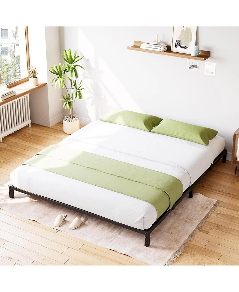 Inch Full Bed Frame No Box Spring Needed, Heavy Duty Metal Platform Bed Frame Full Size for Bedroom Easy Assembly, Noise Free, Black